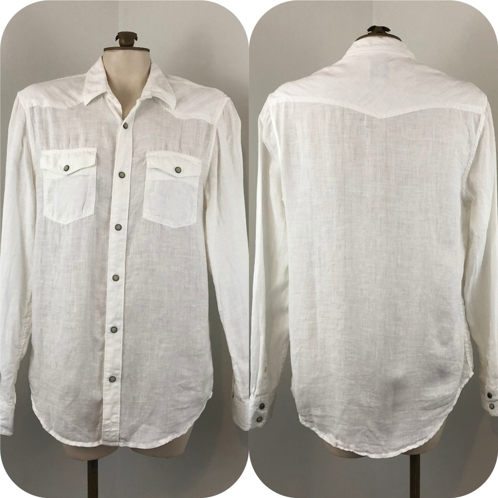 LUCKY BRAND Western Long Sleeve Shirt Marble Snap
